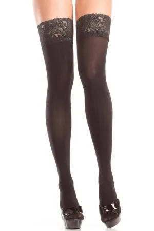 Opaque Lace Top Thigh Highs