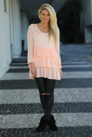 Peach Ruffled Top