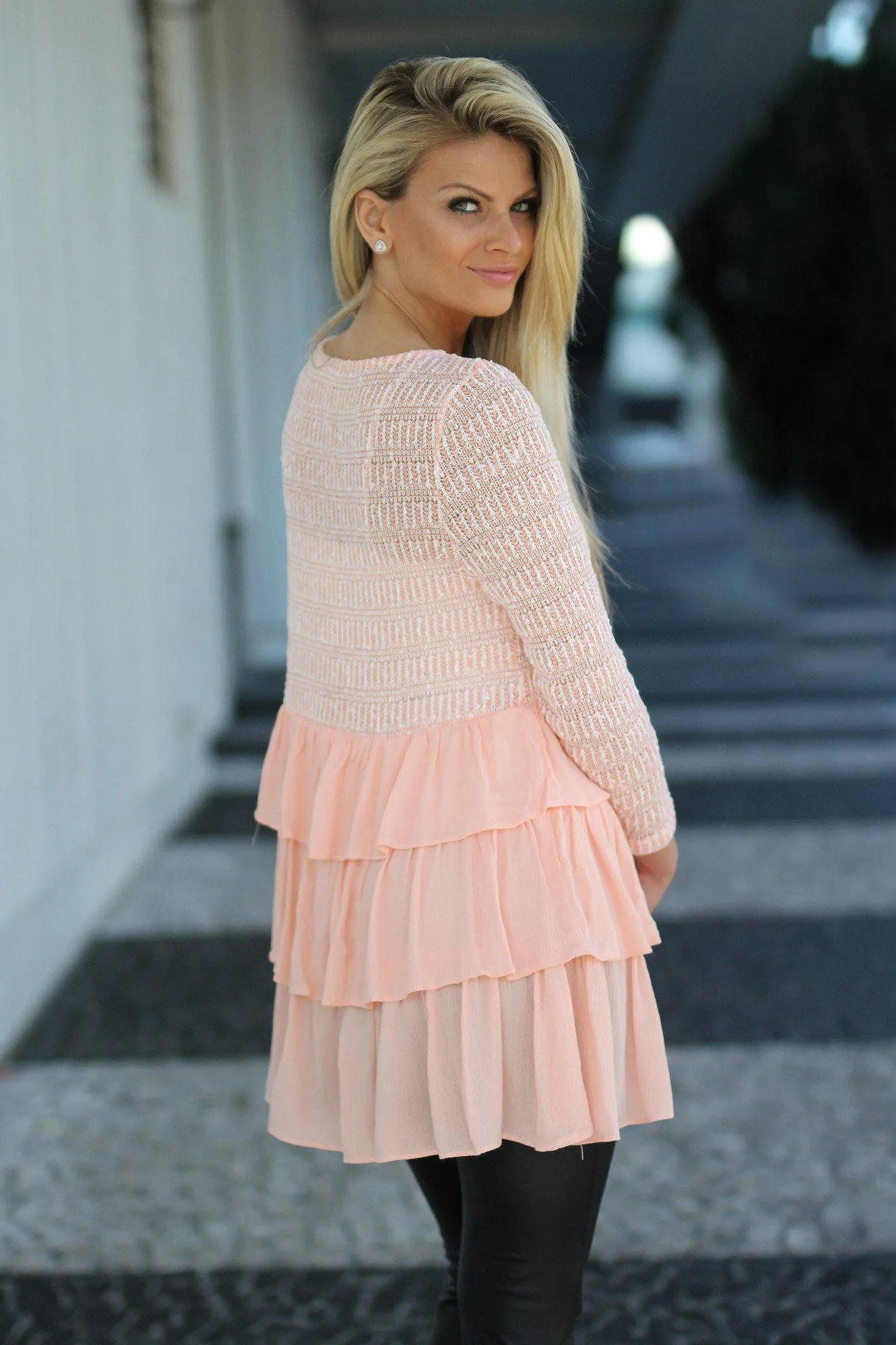 Peach Ruffled Top