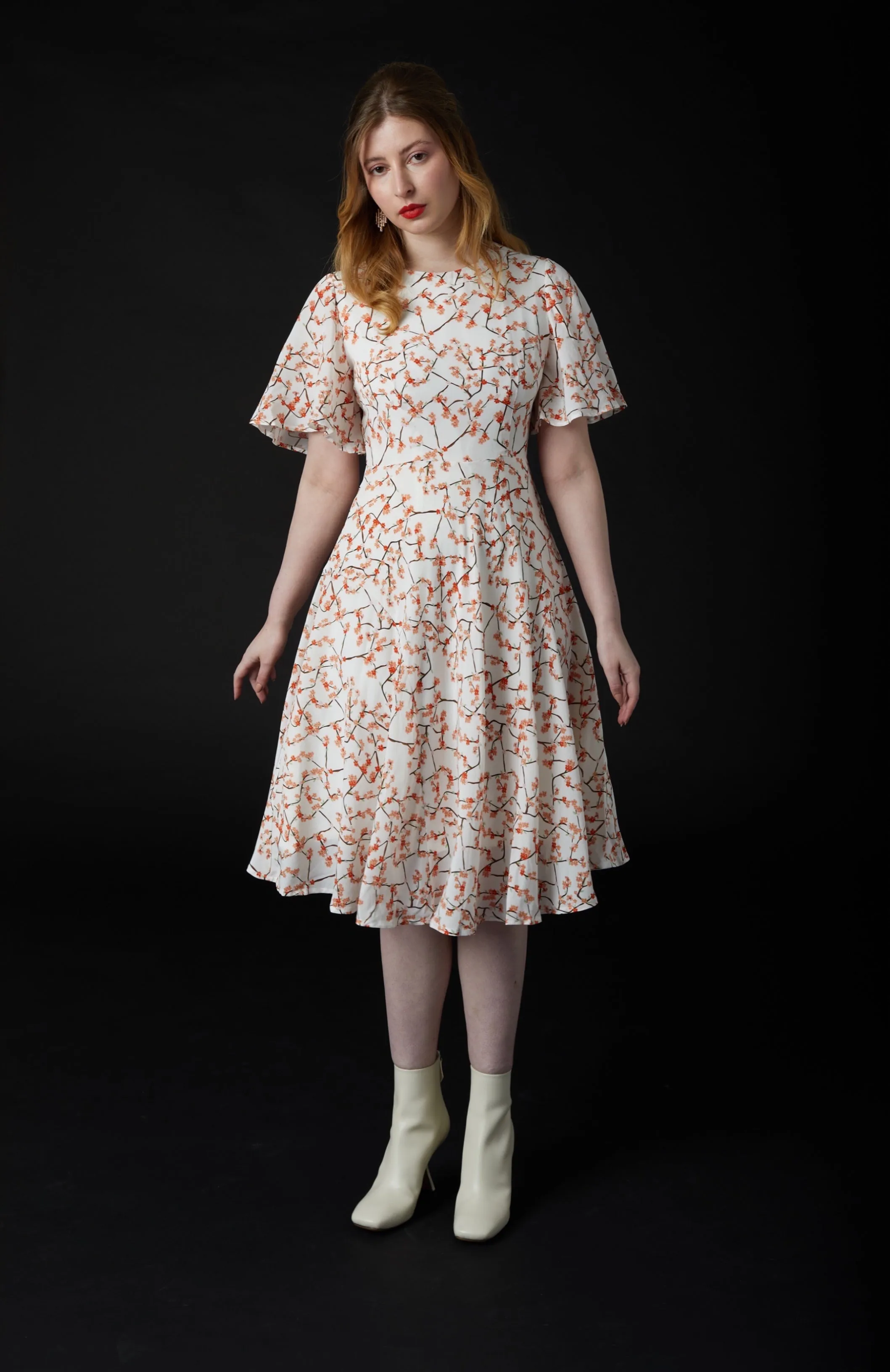 Plum Blossom Tea Dress (Crepe de Chine)