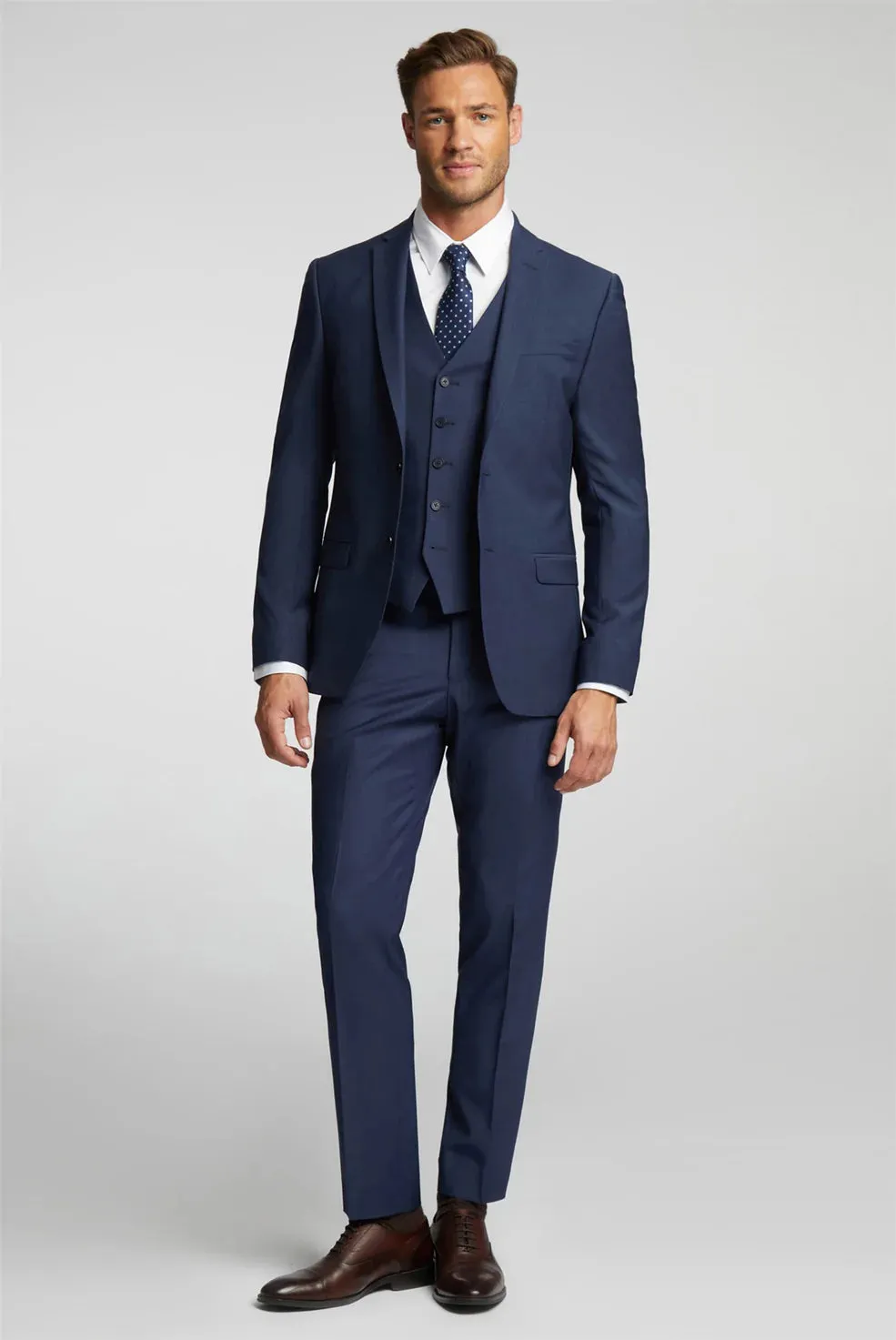 PREMIUM BLUE PANAMA SLIM SUIT JKT