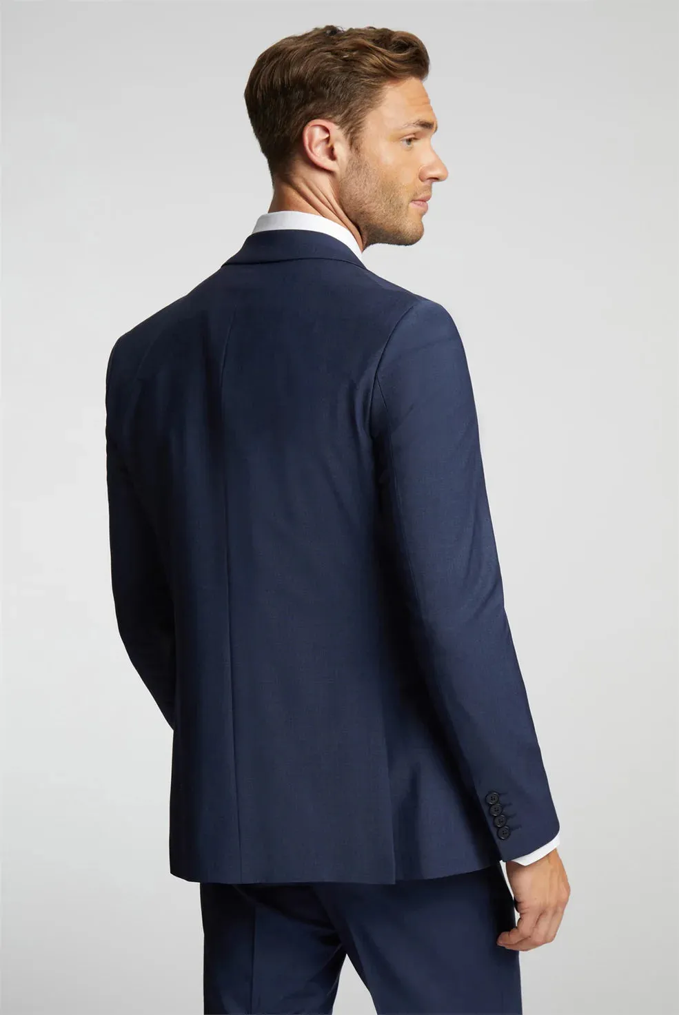 PREMIUM BLUE PANAMA SLIM SUIT JKT