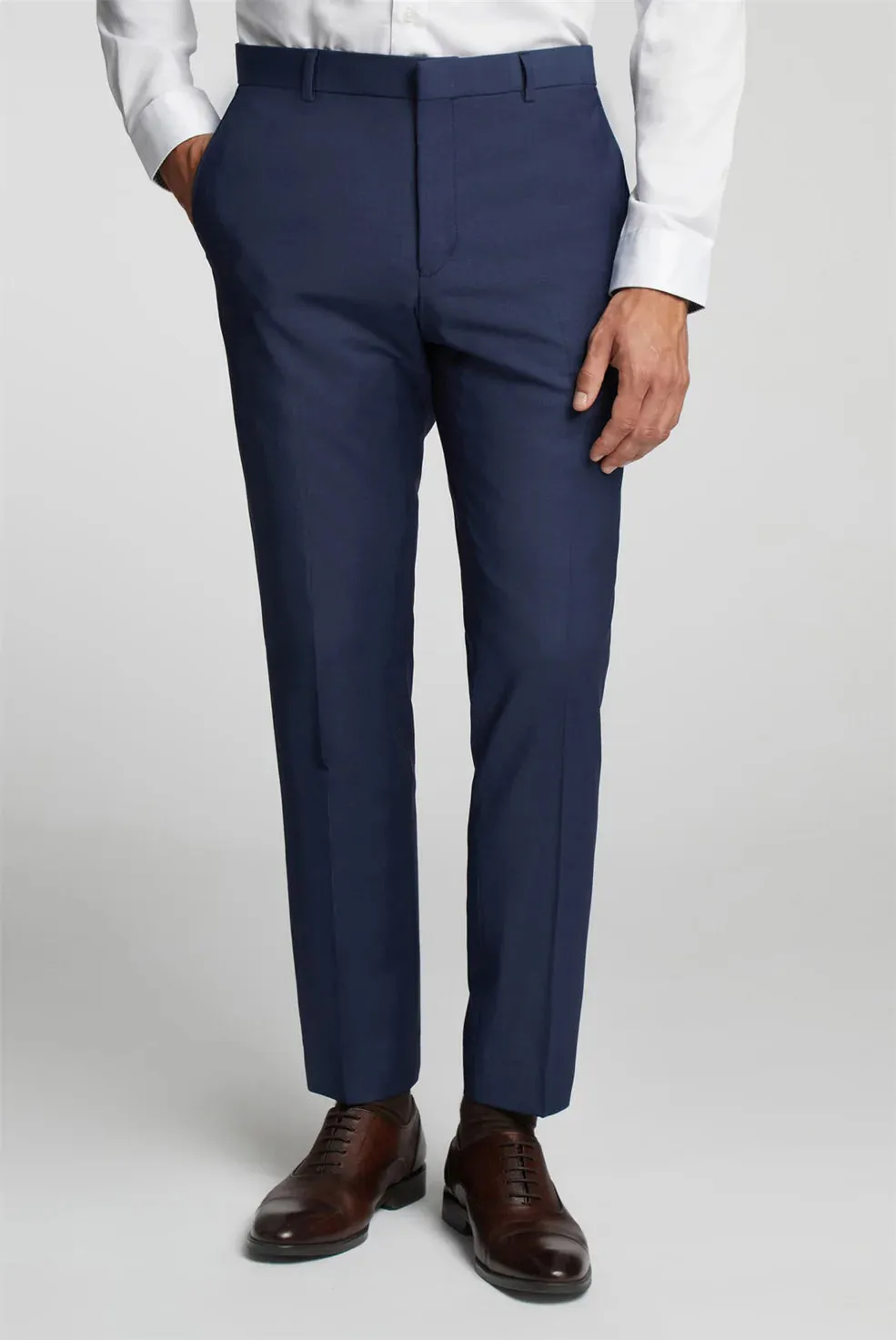 PREMIUM BLUE PANAMA SLIM SUIT TRS