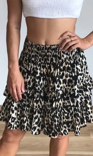 Rayon Skirt Havana Leopard