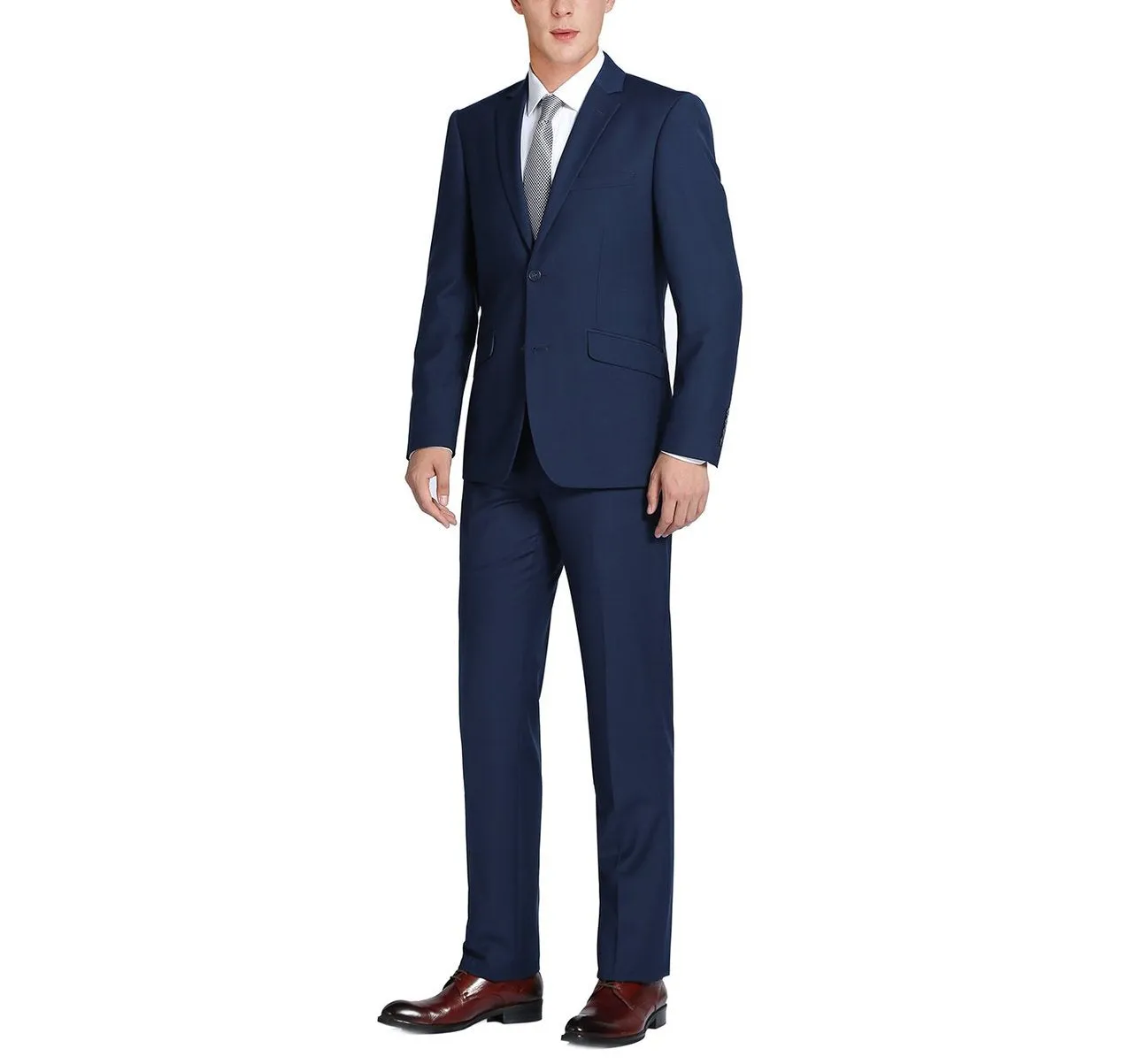 RENOIR 2-Piece Slim Fit Notch Lapel Solid Suit 201-18