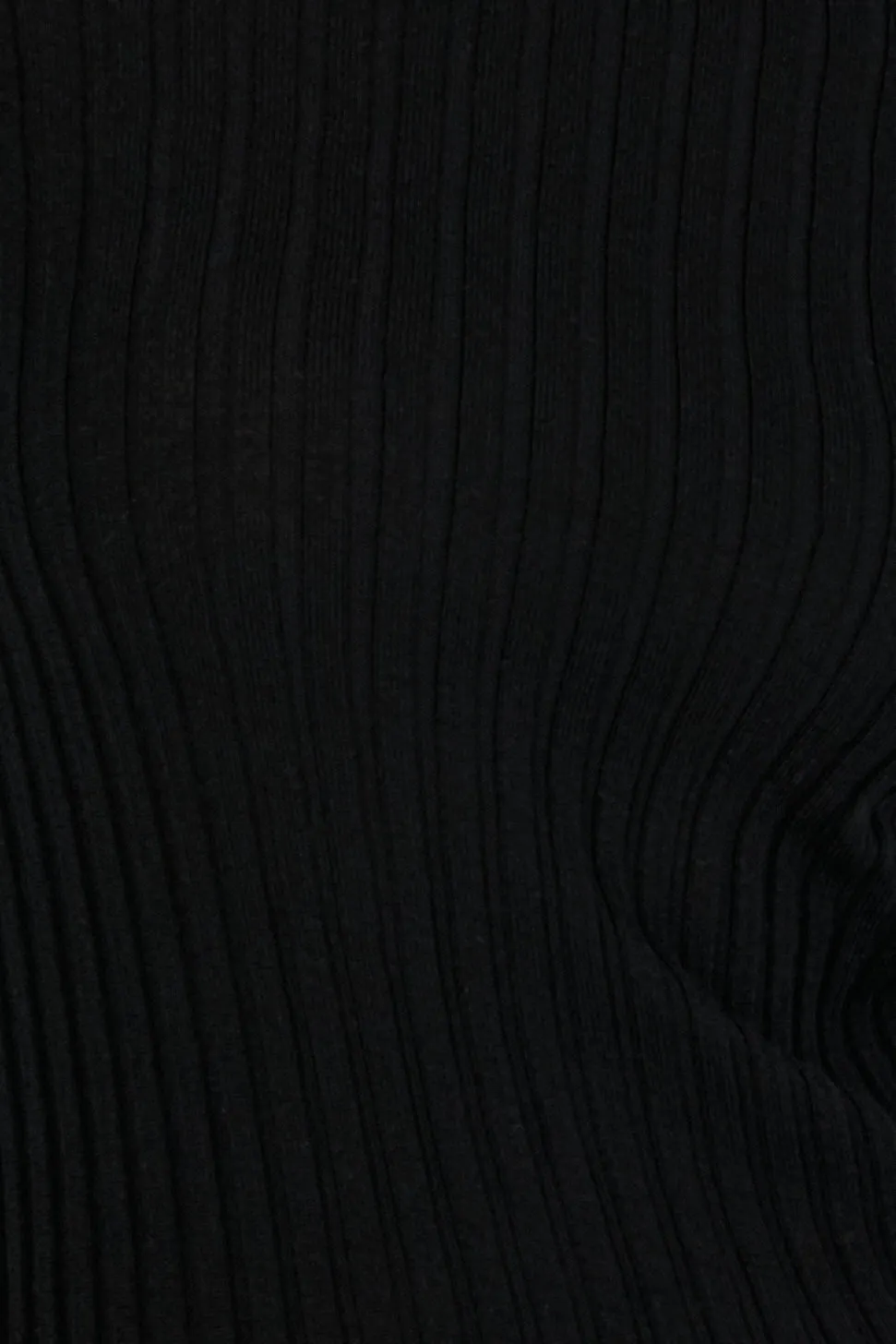 Ribbed Turtleneck Wool Knit Sweater in Black