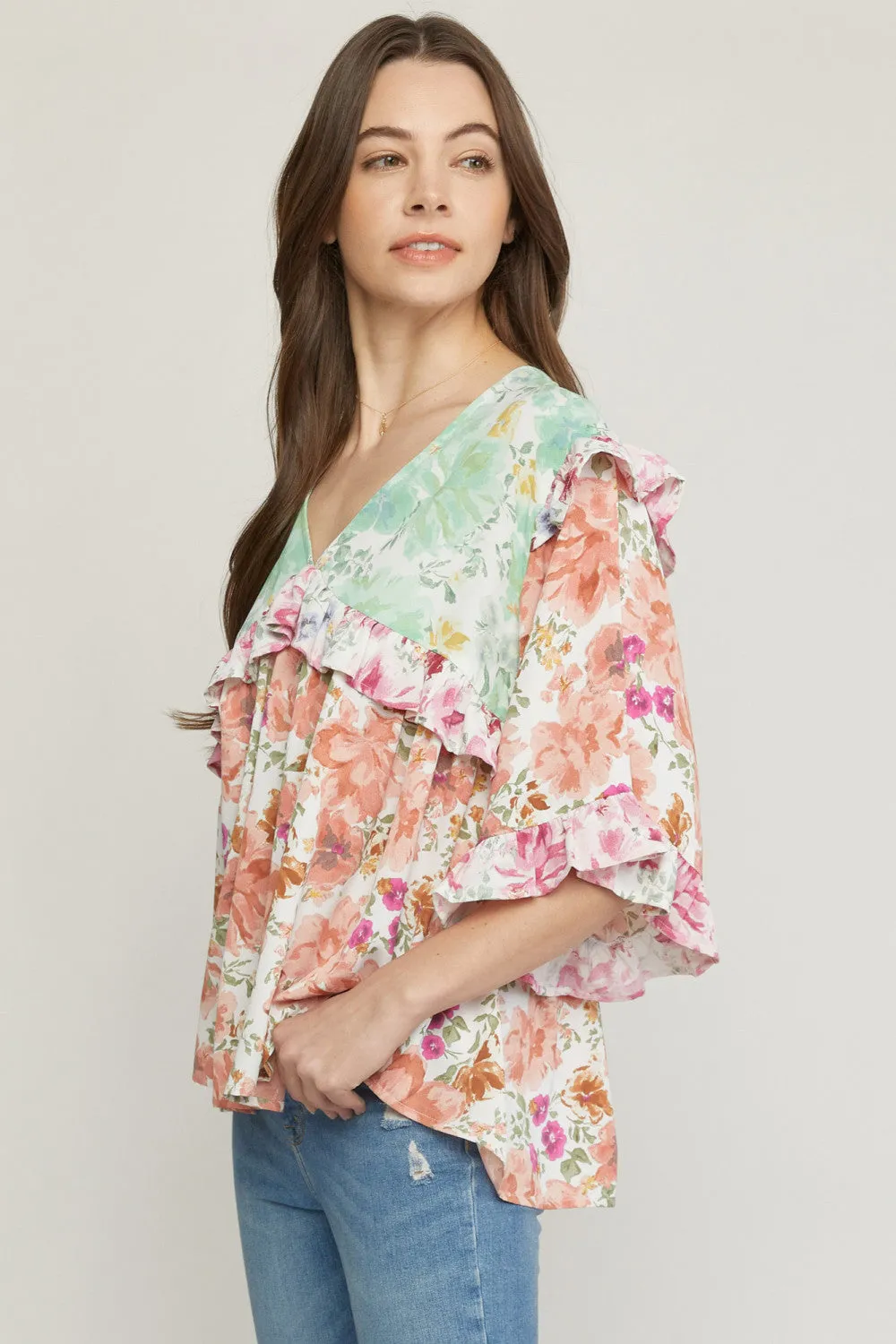 Ruffled & Floral Top