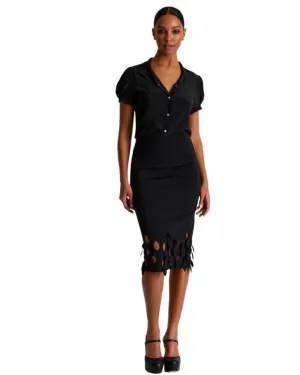 Shan Pencil Skirt With Cut Outs