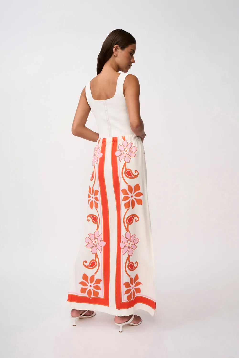 Sierra Paradiso Long Sun Skirt- Pink Red Orange