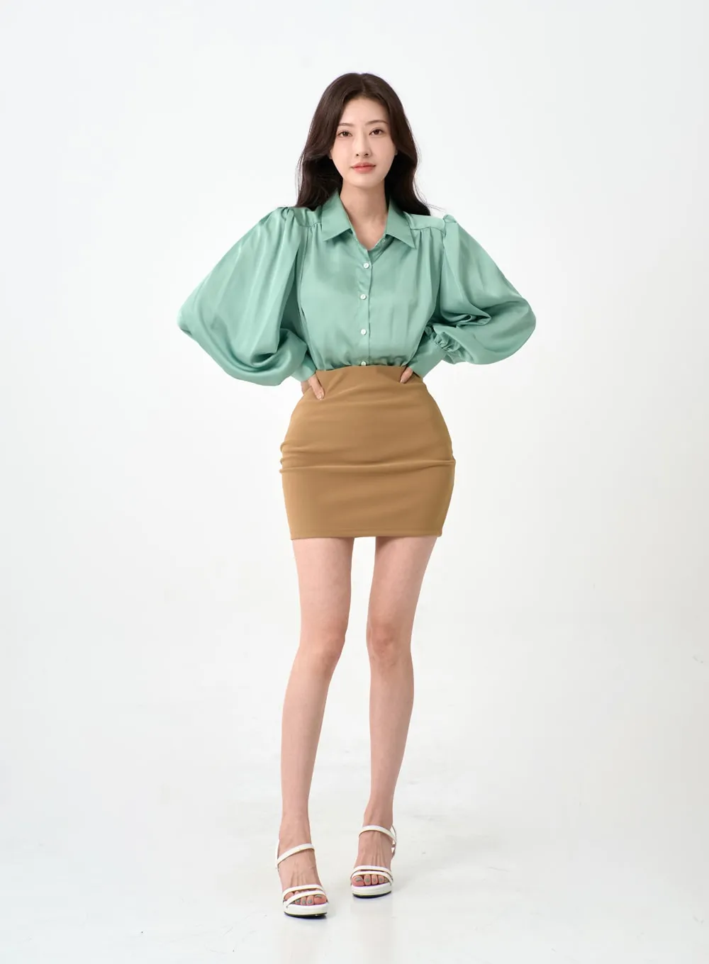 Simple High Waist Pencil Mini Skirt IO12