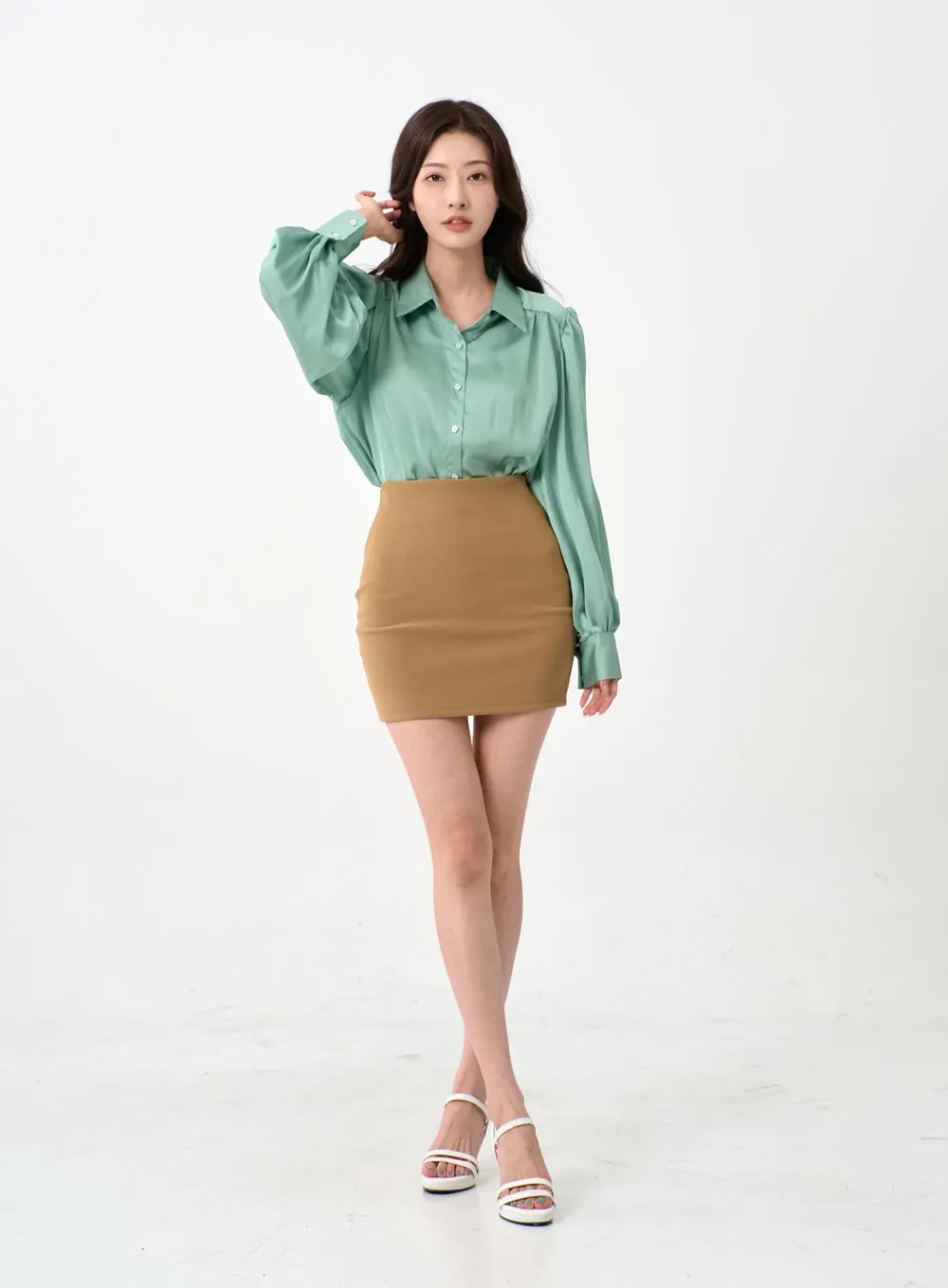 Simple High Waist Pencil Mini Skirt IO12