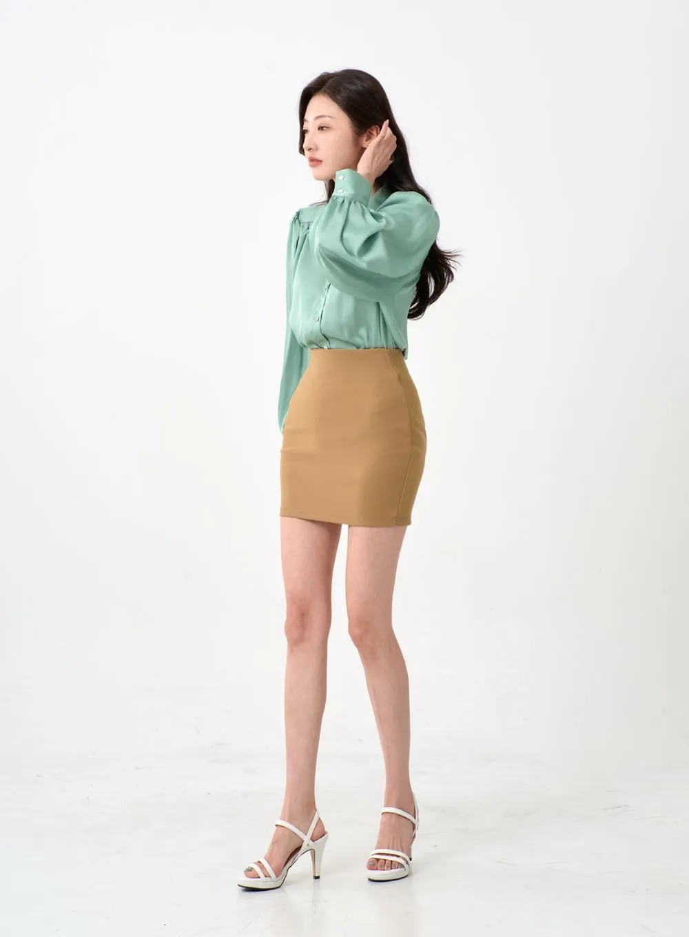 Simple High Waist Pencil Mini Skirt IO12