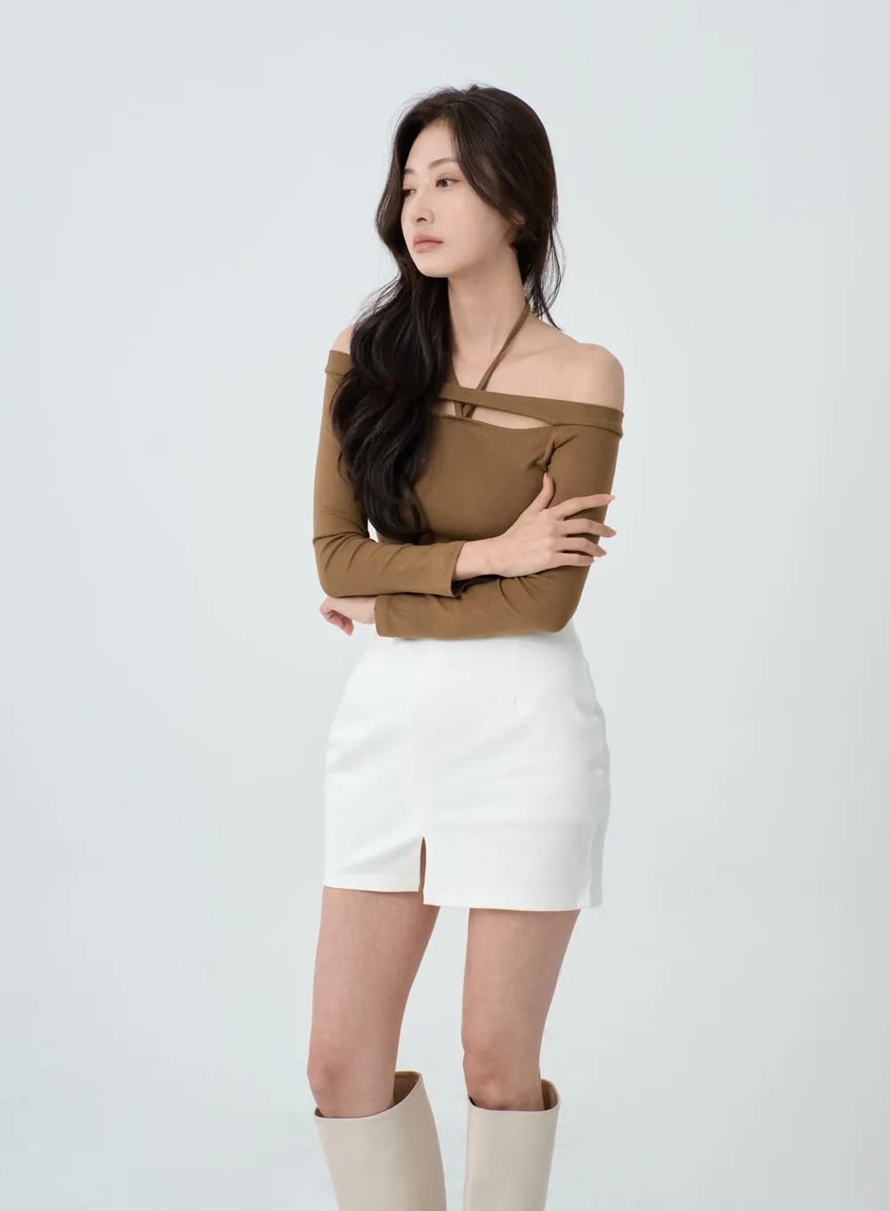 Simple High Waist Pencil Mini Skirt IO19