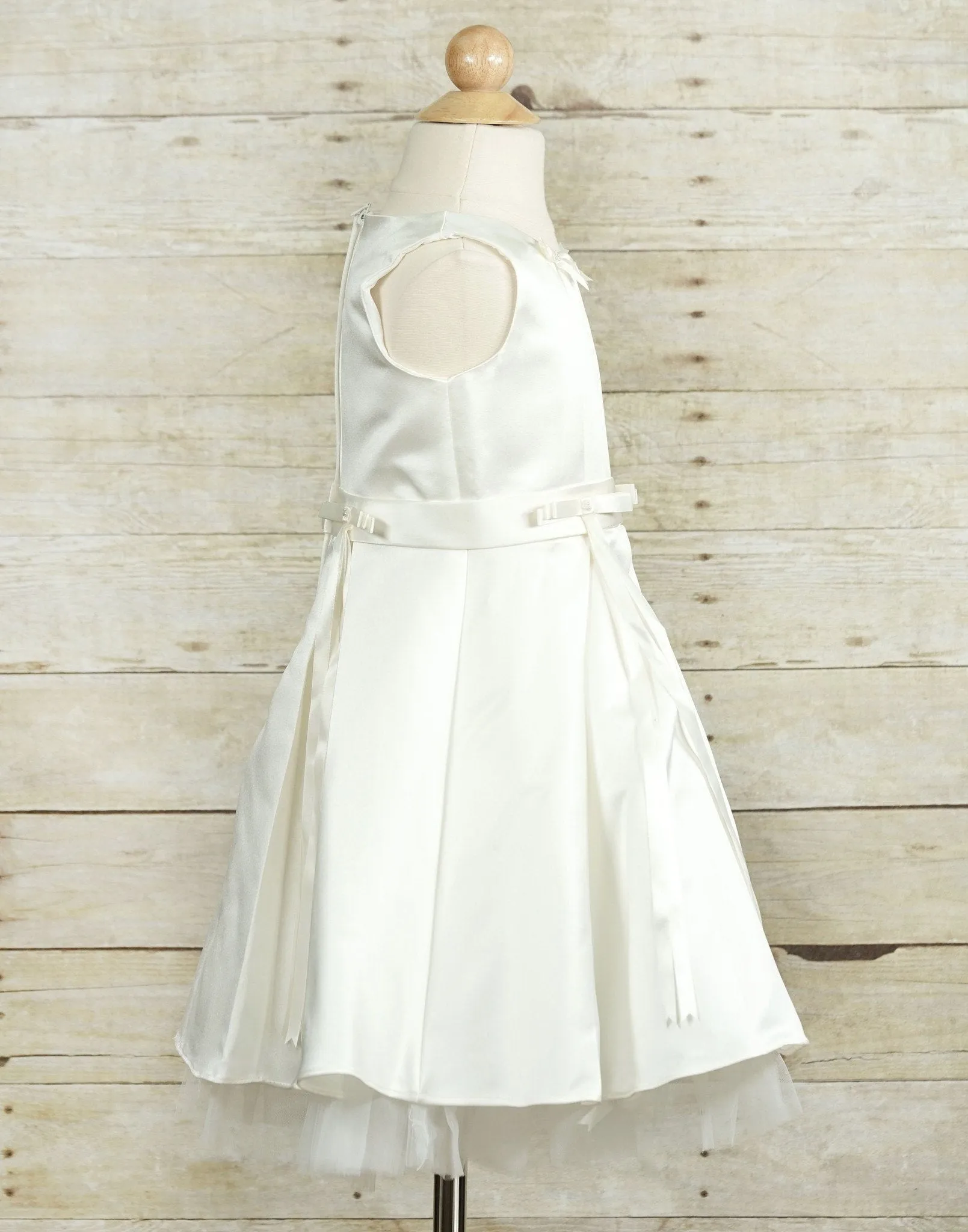 Spectacular Taffeta Silk Flower Girl Dress - White