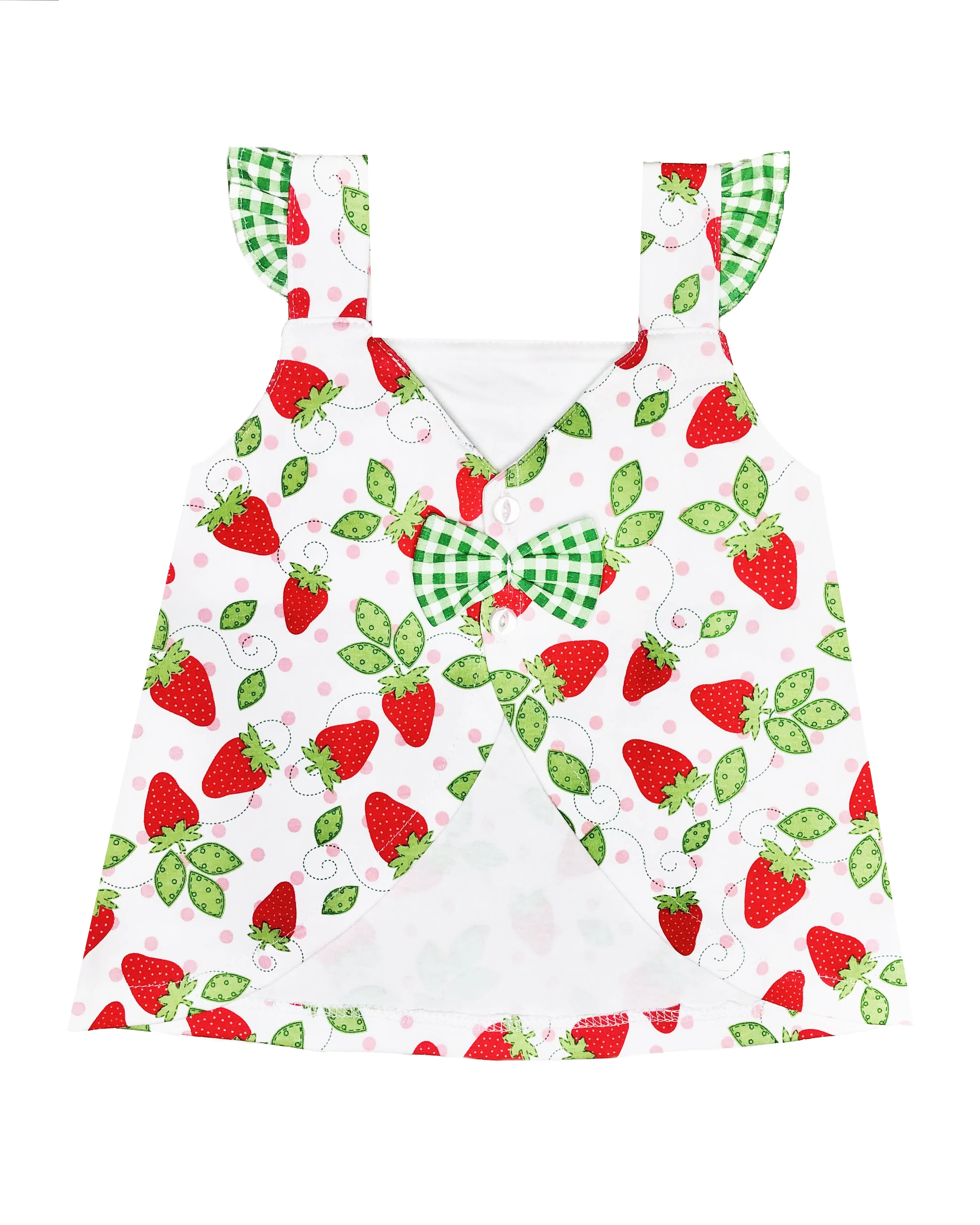 Spring "Strawberry Patch" Printed Girls Diaper Set