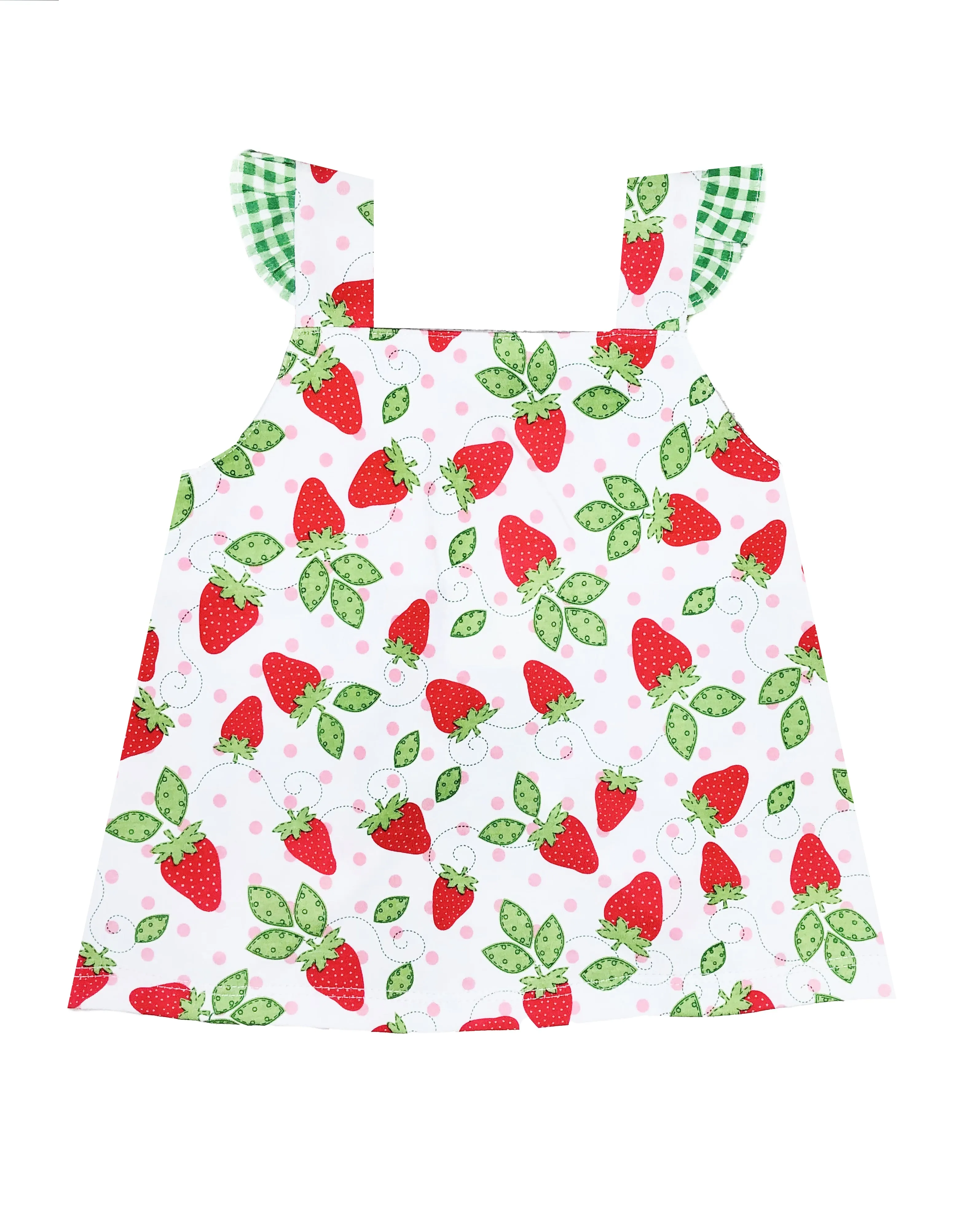 Spring "Strawberry Patch" Printed Girls Diaper Set