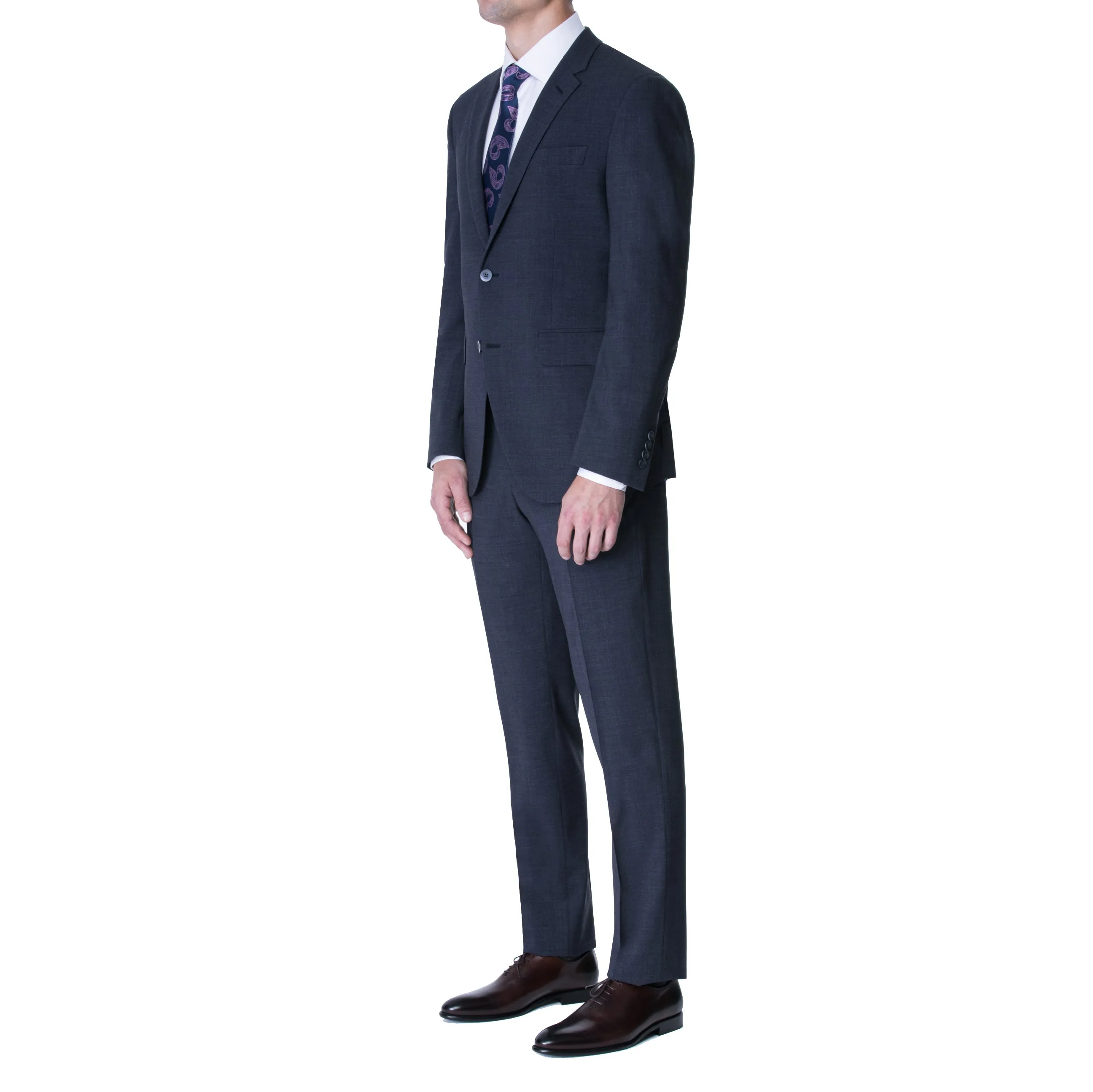 Steel Blue Technical Wool Two Button Suit