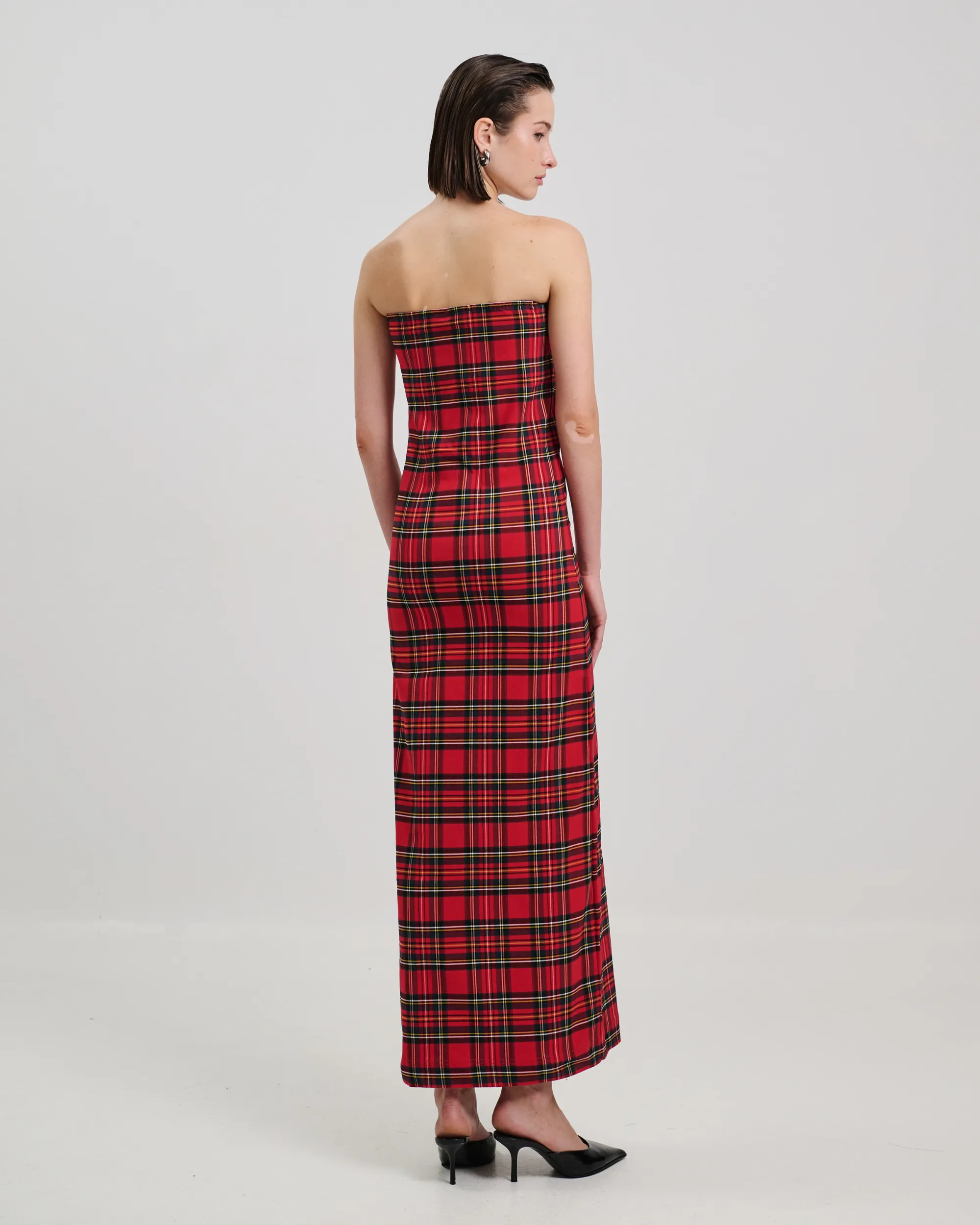 Tartan Bow Maxi Dress