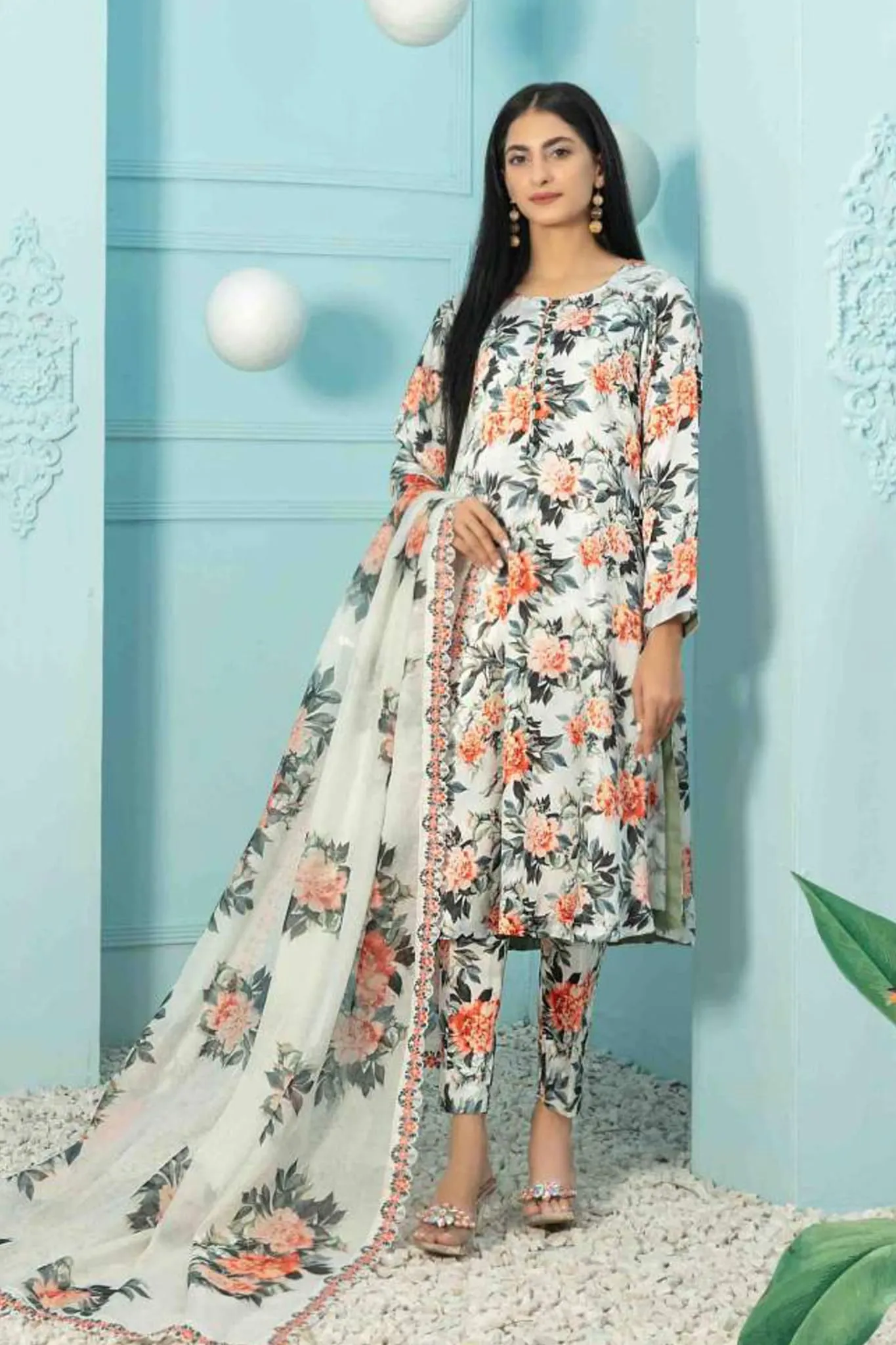 Tehreem by Tawakkal Unstitched 3 Piece Silk Digital Printed Collection'2022-T-7873