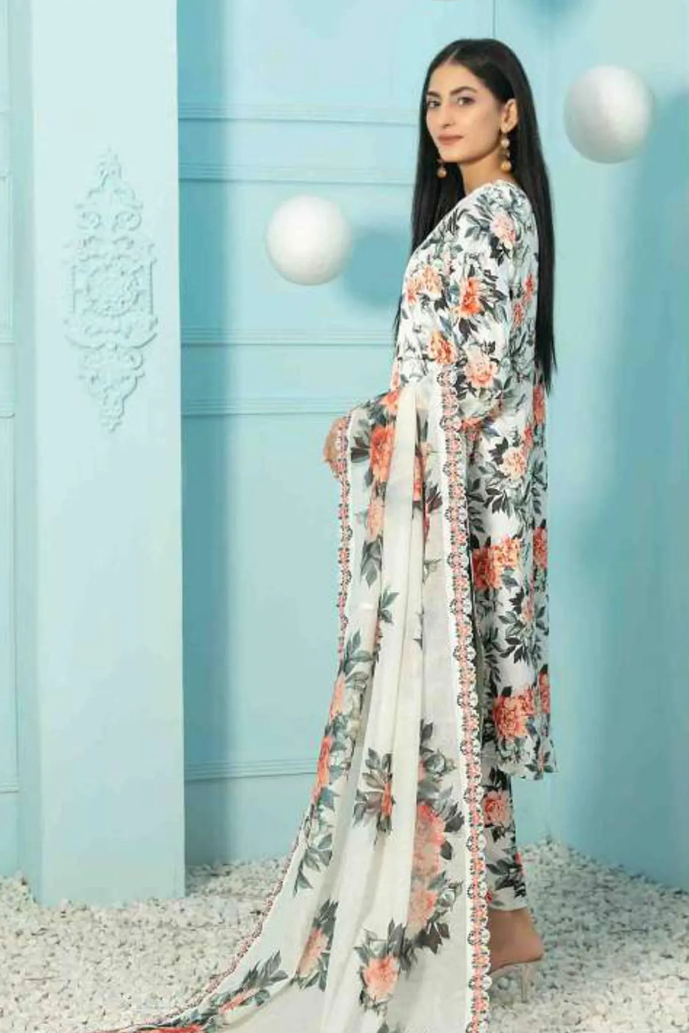 Tehreem by Tawakkal Unstitched 3 Piece Silk Digital Printed Collection'2022-T-7873