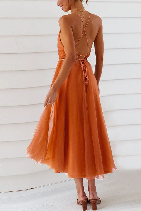 Tonight’s the Night Lace Dress - Orange