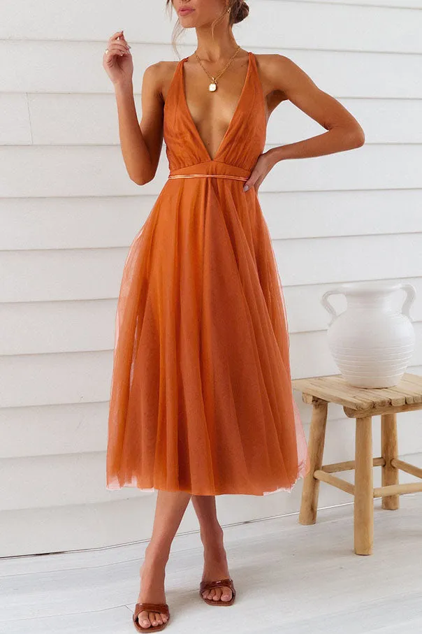 Tonight’s the Night Lace Dress - Orange