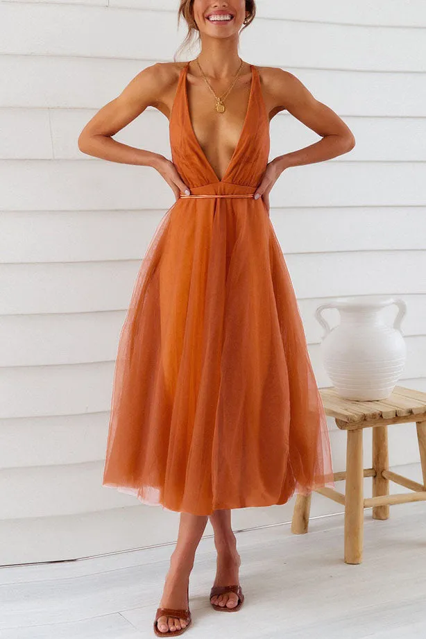 Tonight’s the Night Lace Dress - Orange