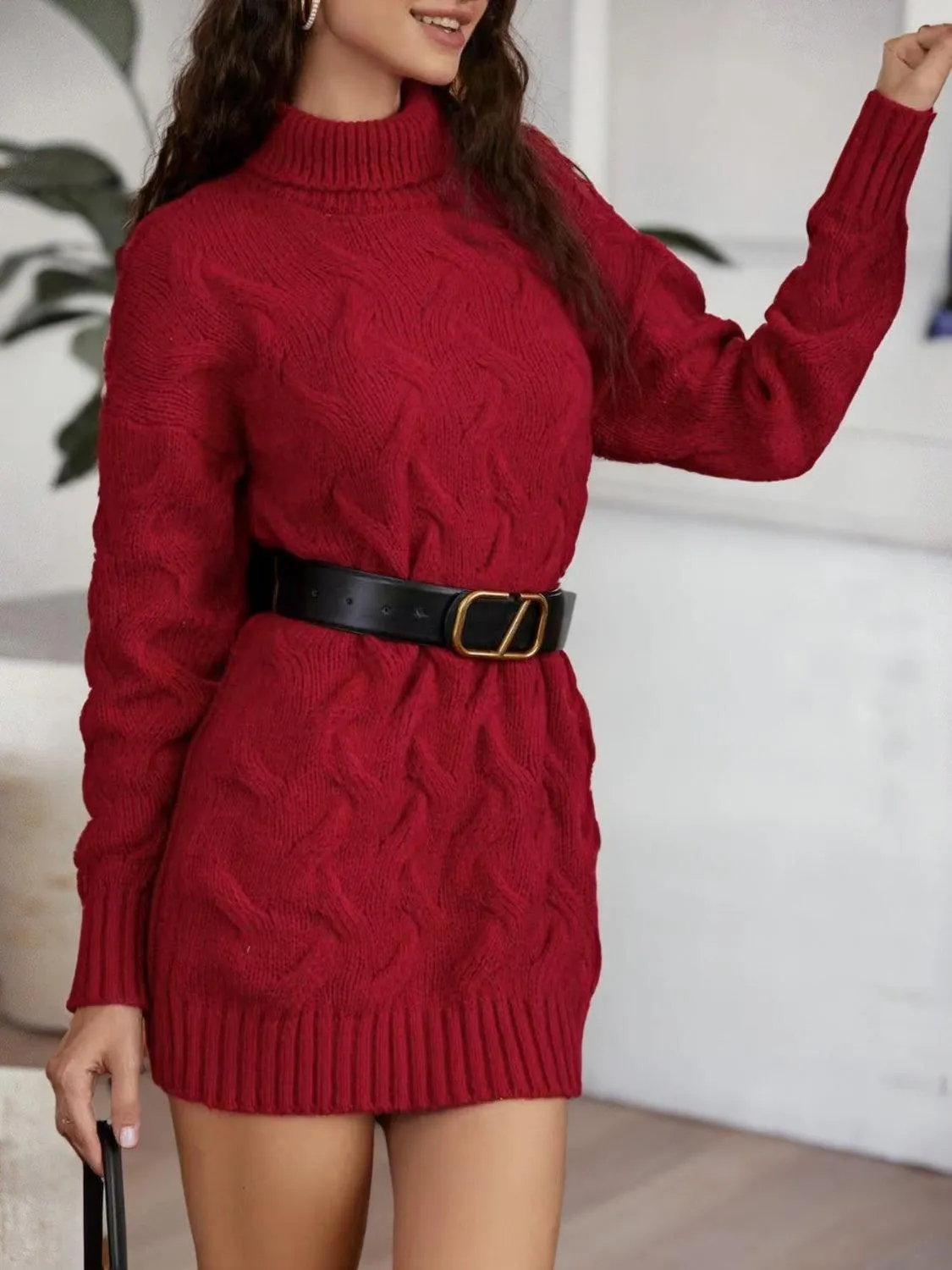 Turtleneck Sweater Dress