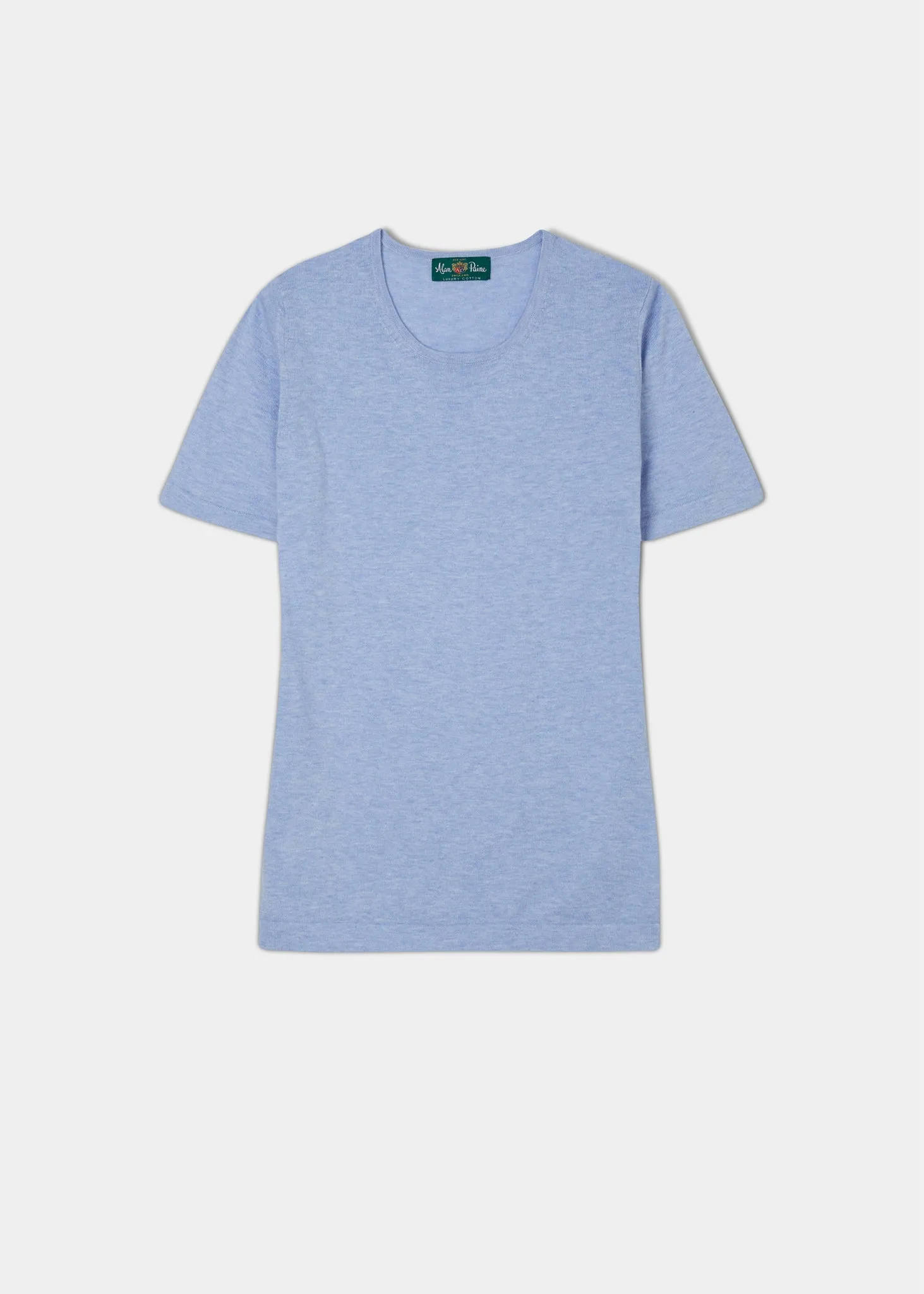 Victoria Ladies Cotton Cashmere T-Shirt In Steel Blue