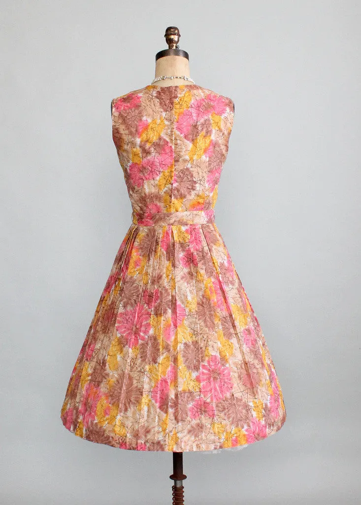 Vintage Early 1960s Sunrise in the Garden Day Dress