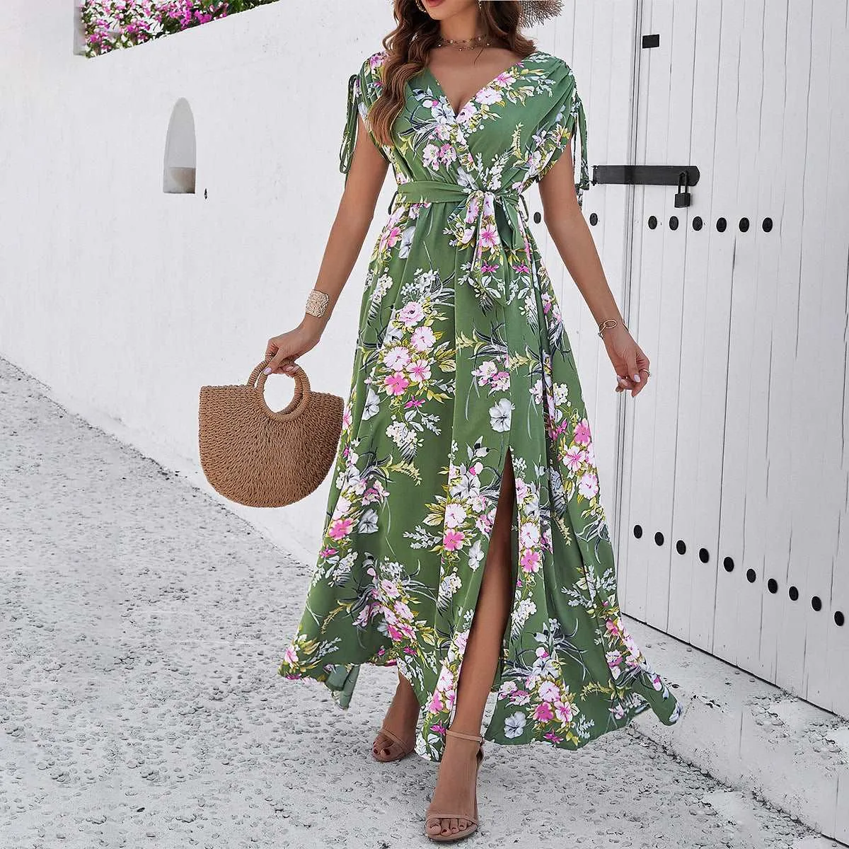 Women's Leisure Lace-up Long Swing Dress